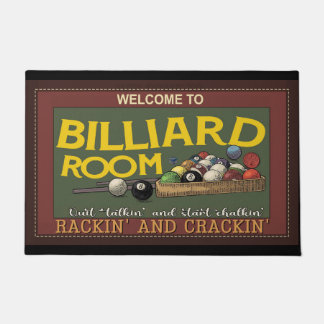 Billiard Lover Mat, Billiard Doormat, Pool Player Deurmat