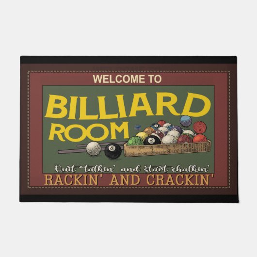 Billiard Lover Mat, Billiard Doormat, Pool Player Deurmat (Voorkant)