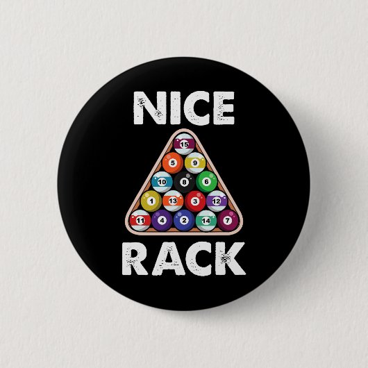 Billiard Nice Rack Billiard Player Gift Ronde Button 5,7 Cm (Voorkant)
