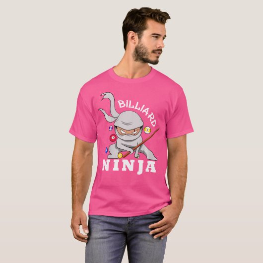 Billiard Ninja Funny Pool Billiards Boy T-shirt (Voorkant volledig)