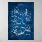 Billiard Patent Art #14 Pool Room Decor Poster (Voorkant)