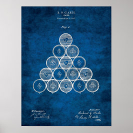 Billiard Patent Art #1 Pool Room Decor Poster