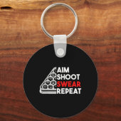 Billiard Pool Aim Shoot Swear Herhaal Sleutelhanger (Voorkant)