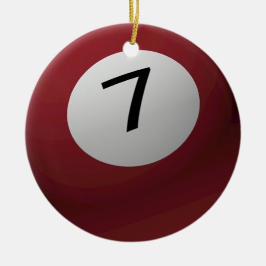 BILLIARD/POOL BALL CHRISTMAS ORNAMENT 7 (ZEVEN) (Voorkant)