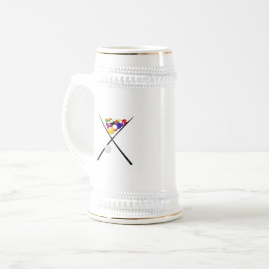 Billiard Pool Balls en Cues Bierpul (Voorkant links)