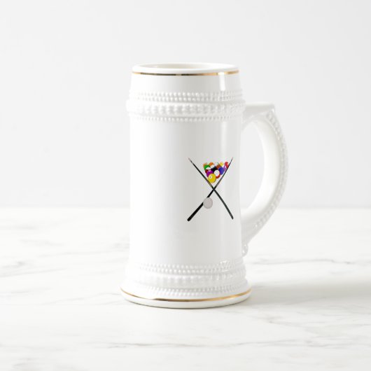 Billiard Pool Balls en Cues Bierpul (Voorkant rechts)