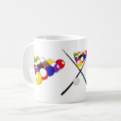 Billiard Pool Balls en Cues Koffiemok (Voorkant links)