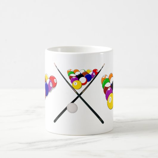 Billiard Pool Balls en Cues Koffiemok (Center)