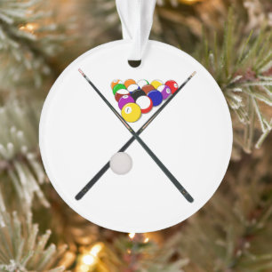 Billiard Pool Balls en Cues Ornament