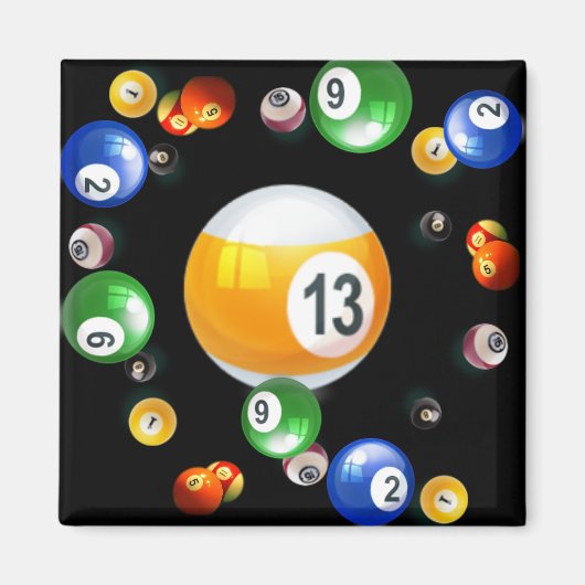 Billiard Pool Balls Magneet (Voorkant)