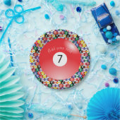 Billiard Pool Balls Solid Number 7 Papieren Bordje (Feest)