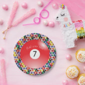 Billiard Pool Balls Solid Number 7 Papieren Bordje (Feest)