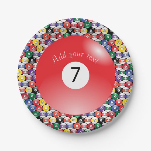 Billiard Pool Balls Solid Number 7 Papieren Bordje (Voorkant)