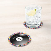 Billiard Pool Balls Solid Number Acht Ronde Kartonnen Onderzetter (Insitu)