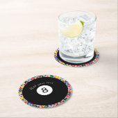 Billiard Pool Balls Solid Number Acht Ronde Kartonnen Onderzetter (Insitu)