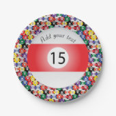 Billiard Pool Balls Stripe Number 15 Papieren Bordje (Voorkant)