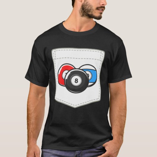 Billiard Pool Cute Pocket Ball T-shirt (Voorkant)