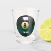 Billiard Pool Eight Ball, speciaal ontworpen voor  Shot Glas (Voorkant)