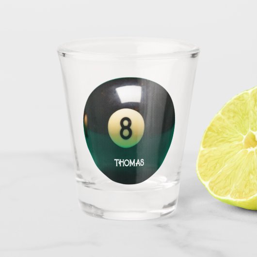 Billiard Pool Eight Ball, speciaal ontworpen voor  Shot Glas (Voorkant)
