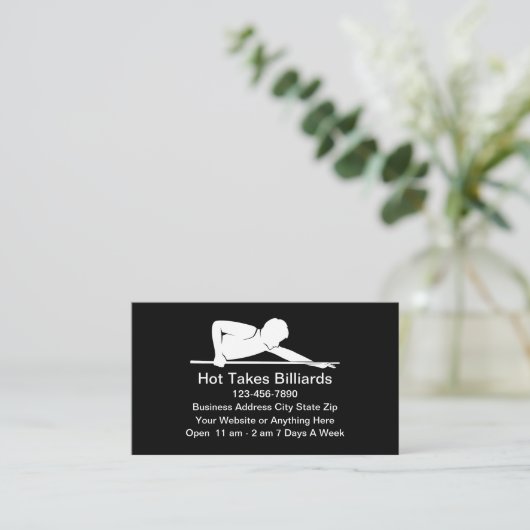 Billiard Pool Hall Business Cards Visitekaartje (Staand voorkant)