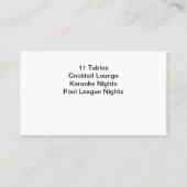 Billiard Pool Hall Business Cards Visitekaartje (Achterkant)