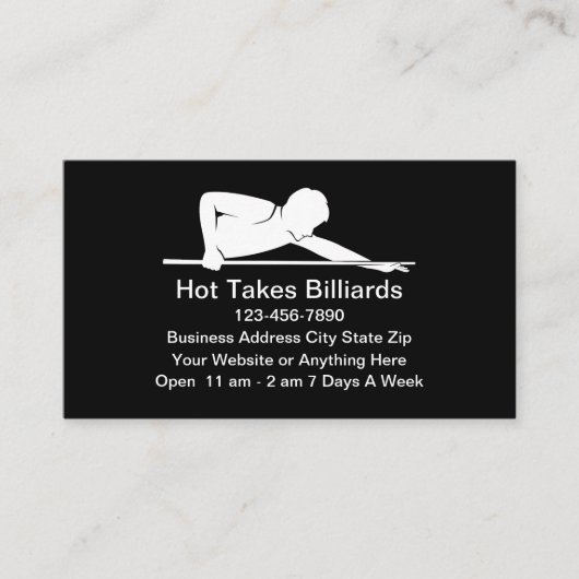 Billiard Pool Hall Business Cards Visitekaartje (Voorkant)