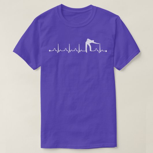 Billiard Pool Heartbeat EKG Billiard Player Pulse T-shirt (Design voorkant)
