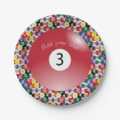 Billiard Pool is vast nummer drie Papieren Bordje (Voorkant)