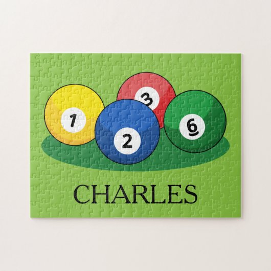 Billiard Pool Snookerballen Personaliseren Legpuzzel (Horizontaal)