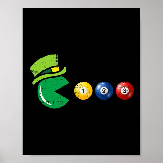 Billiard Pool St. Patrick's Day Retro Game Poster (Voorkant)