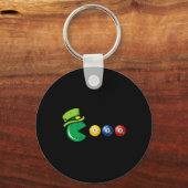 Billiard Pool St. Patrick's Day Retro Game Sleutelhanger (Voorkant)