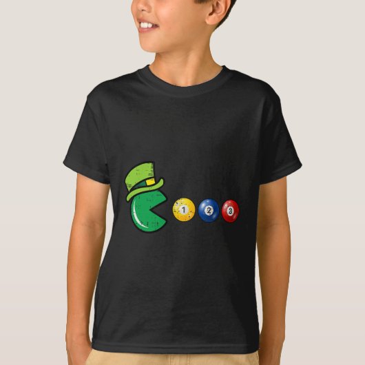 Billiard Pool St. Patrick's Day Retro Game T-shirt (Voorkant)