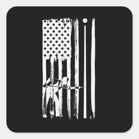 Billiard Pool Verenigde Staten - Vlaggenschotsport Vierkante Sticker (Voorkant)