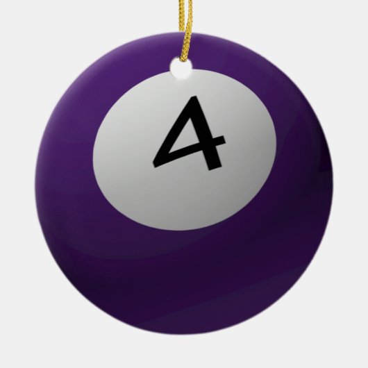 BILLIARD/POOLBALCHRISTMAS ORNAMENT 4 (VIER) (Voorkant)
