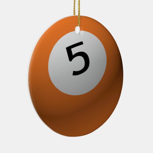 BILLIARD/POOLBALCHRISTMAS ORNAMENT 5 (VIJF) (Rechts)
