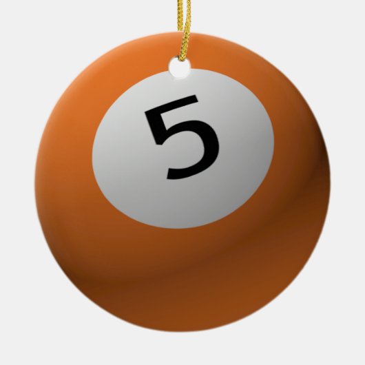 BILLIARD/POOLBALCHRISTMAS ORNAMENT 5 (VIJF) (Voorkant)
