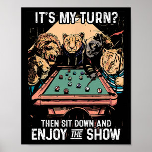Billiard Rack Cue Stick Pool Table Billiard Playe Poster