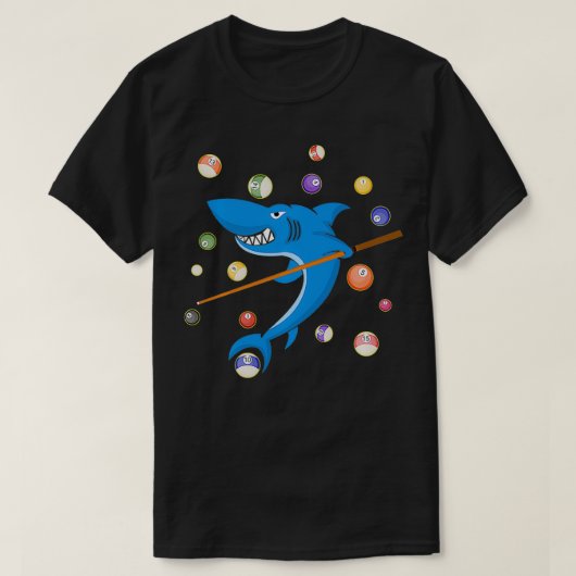 Billiard Shark 8 Ball Player Pool Table Cue Stick  T-shirt (Design voorkant)
