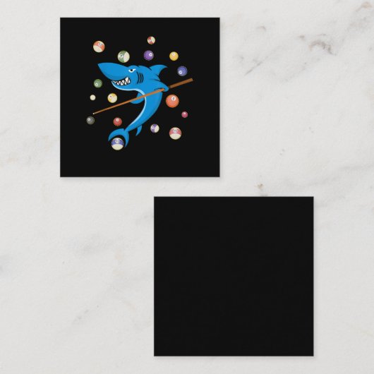 Billiard Shark 8 Ball Player Pool Table Cue Stick Vierkante Visitekaartje (Voorkant / Achterkant)