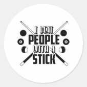 Billiard Shirt afdrukken Ronde Sticker (Voorkant)