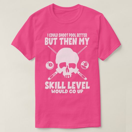 Billiard Skull 8ball-miljardspeler T-shirt (Design voorkant)