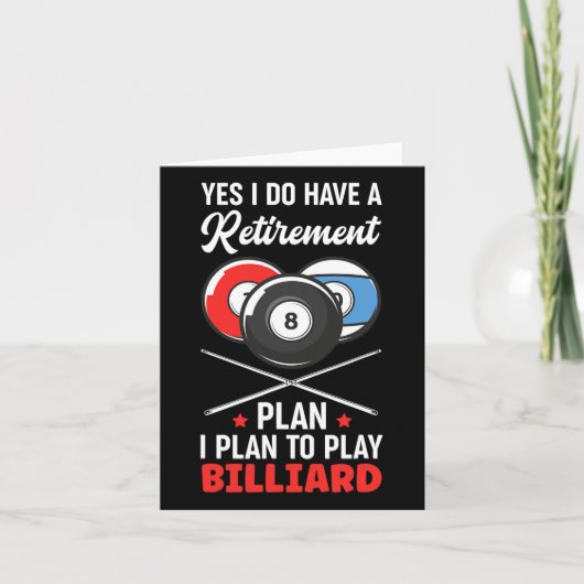 Billiard Snooker Ball Billiard Retirement Plan Kaart (Voorkant)