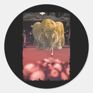 Billiard Snooker Cue Sports Tiger Pool Player Ronde Sticker