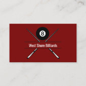 Billiard Snooker Hall Theme Business Cards Visitekaartje (Voorkant)