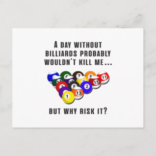 Billiard Snooker Pool Billiards Funny Gift Idea Briefkaart