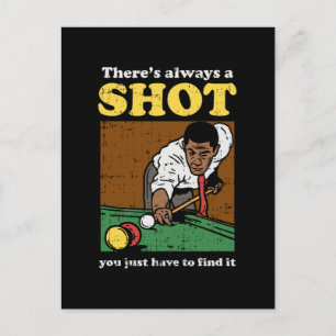 Billiard Snooker Retro Briefkaart