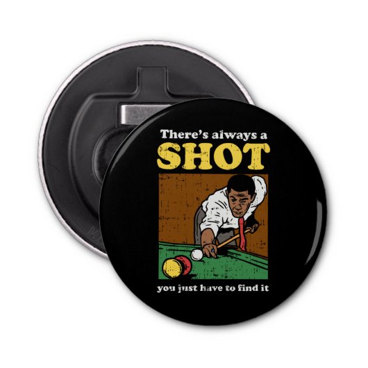 Billiard Snooker Retro Button Flesopener (Voorkant)
