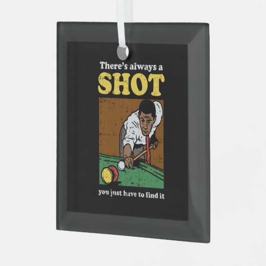 Billiard Snooker Retro Glas Ornament (Voorkant links)