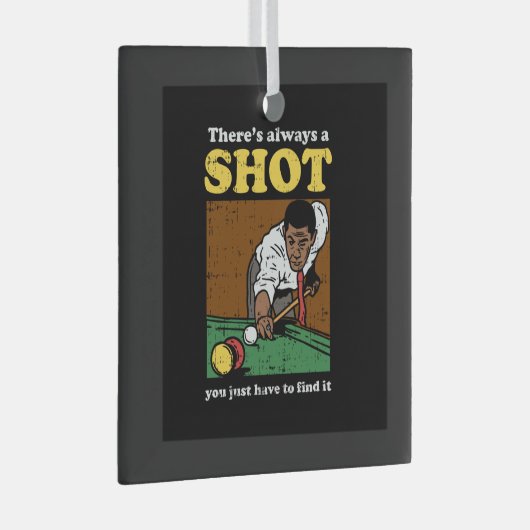 Billiard Snooker Retro Glas Ornament (Voorkant Rechts)
