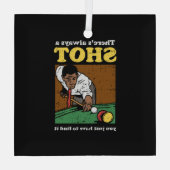 Billiard Snooker Retro Glas Ornament (Achterkant)